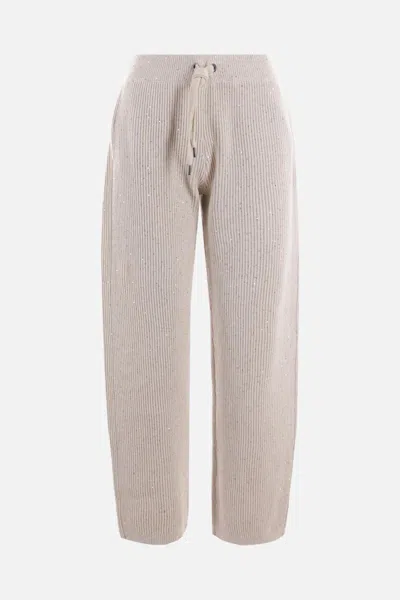 Brunello Cucinelli Trousers In Oat