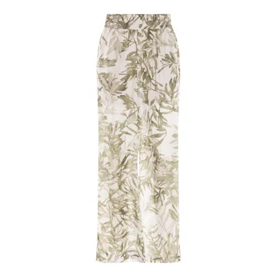 BRUNELLO CUCINELLI TROUSERS PANAMA/VERDE