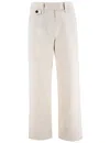 Brunello Cucinelli White Monile Pants In Panna