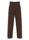 Brunello Cucinelli Wool And Cotton Straight Pants In Purple