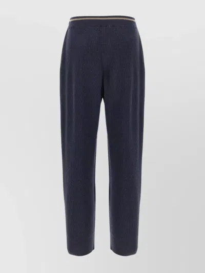 Brunello Cucinelli Trousers Ribbed Elastic Waistband In Black