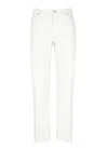 Brunello Cucinelli Straight Trousers With Belt Loops And Embroidered Detail In White