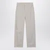 Brunello Cucinelli Tailored Cotton Trousers With Pockets And Belt Loops In Gray