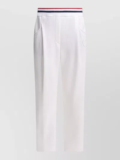 Brunello Cucinelli Trousers Side Pockets Back Pocket Contrast Stripe In White