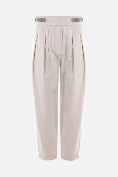 Brunello Cucinelli Trousers In Warm White