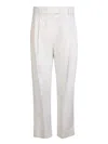 Brunello Cucinelli White Twill Baggy Sartorial Trousers In White