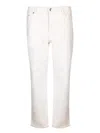 Brunello Cucinelli Five Pockets Cream Trousers In White