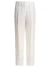 BRUNELLO CUCINELLI TROUSERS WHITE
