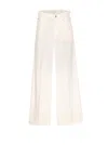 Brunello Cucinelli Women Loose Trousers In Cover Of Cotton And Linen Dyed Capo With Monile In White