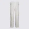 Brunello Cucinelli Women Slouchy Trousers In Viscose And Linen Fluid Twill With Moniline In White
