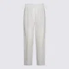 Brunello Cucinelli Women Slouchy Trousers In Viscose And Linen Fluid Twill With Moniline In White