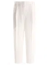 Brunello Cucinelli Women Slouchy Trousers In Viscose And Linen Fluid Twill With Moniline In White