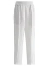 Brunello Cucinelli Pressed Crease Tapered Leg Trousers In White