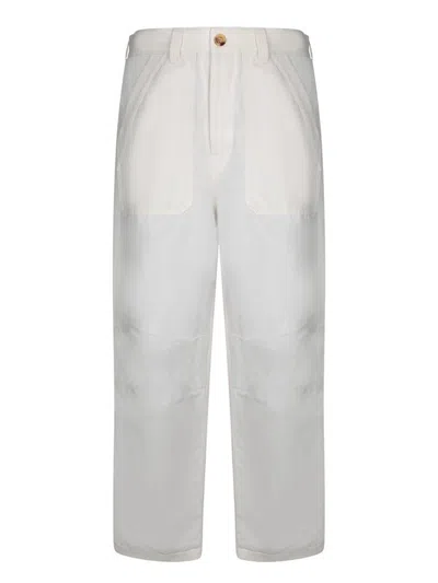 Brunello Cucinelli Cream Linen Cotton Cargo Pants In White
