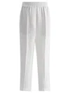 Brunello Cucinelli Pressed Crease Tapered Leg Trousers In White