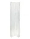 Brunello Cucinelli White Pants With Pleated Front And Jewelry Detail In White