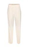 Brunello Cucinelli Pleated Canvas Twill Tailored Pants In Neutral