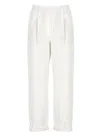 Brunello Cucinelli Cotton Blend Pants In White