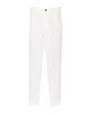 Brunello Cucinelli Garment-dyed Trousers In Twisted Cotton Gabardine In White