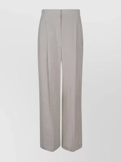 Brunello Cucinelli Trousers Wide Leg Front Pleats In Gray