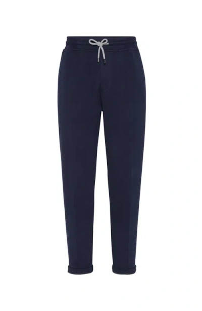 Brunello Cucinelli Trousers With Crête In Cobalt
