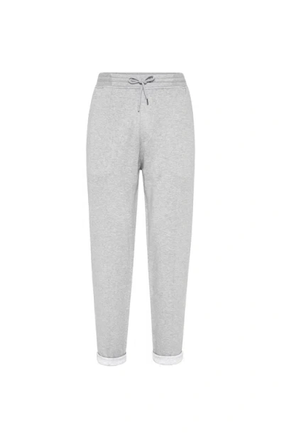 Brunello Cucinelli Trousers With Crête In Medium Grey