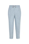 Brunello Cucinelli Trousers With Double Pleats And Drawstring In Cosmos
