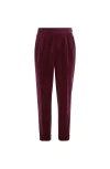 Brunello Cucinelli Trousers With Double Pleats And Tabs In Burgundy