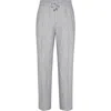 Brunello Cucinelli Men Linen Chevron Leisure Fit Pants With Drawstring And Double Pleats In Grey