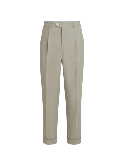 Brunello Cucinelli Trousers With Pleats In Neutral