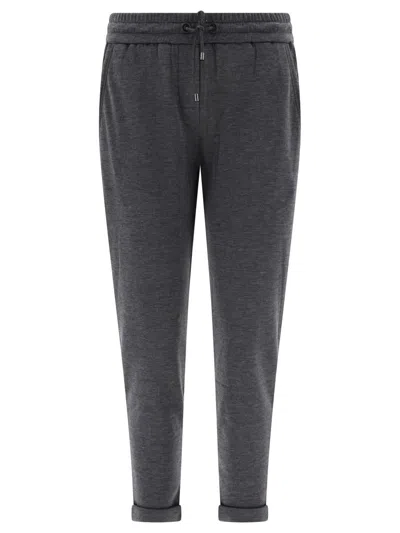 Brunello Cucinelli Trousers With Shiny Pocket Detail In Grey