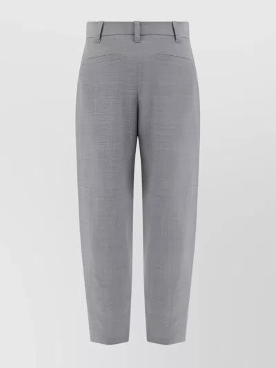 Brunello Cucinelli Trousers Wool Pleated Cuffed Hem In Gray