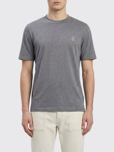 Brunello Cucinelli T-shirt Men  In Gray