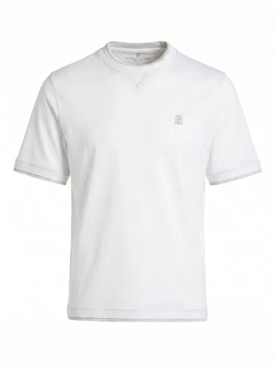 Brunello Cucinelli T-shirt With Faux-layering In White