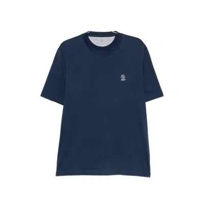 Brunello Cucinelli T-shirts And Vests In Blue