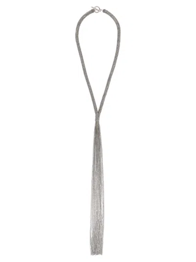 Brunello Cucinelli Tubular Chocker Necklace In Silver
