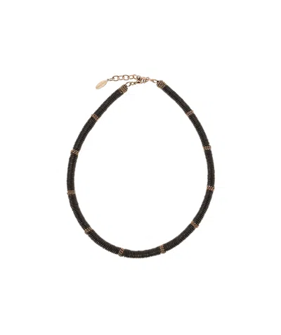Brunello Cucinelli Tubular Structure Neck Chain In Black