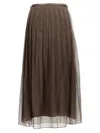 Brunello Cucinelli Tulle Skirt A-line Silhouette In Brown