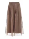 Brunello Cucinelli Tulle Skirt A-line Silhouette In Brown