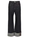 Brunello Cucinelli Women Crop Denim Trousers With Turn-ups