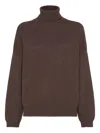 Brunello Cucinelli Turtleneck Cashmere Sweater In Brown