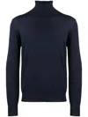 Brunello Cucinelli Knit Turtleneck Sweater Ribbed Cuffs In Blue