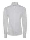 Brunello Cucinelli Top Stand Collar Buttoned Cuffs In White