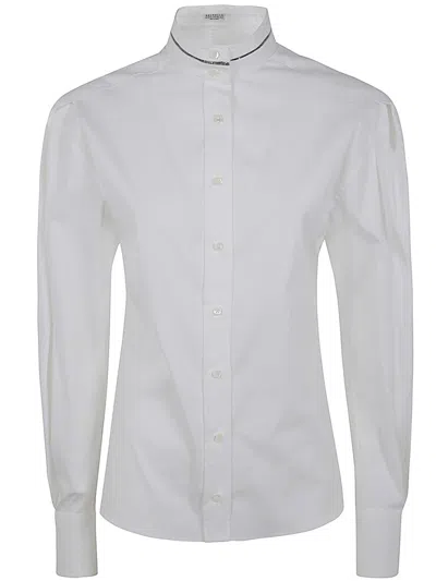 BRUNELLO CUCINELLI TURTLE NECK SHIRT,M0091MN726 C159 WHITE