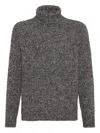 Brunello Cucinelli Textured Knit Turtleneck Sweater With Ribbed Finish