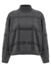 Brunello Cucinelli Turtle-neck Sweater Sweaters And Cardigans Gray In Black