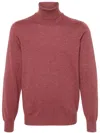 Brunello Cucinelli Roll-neck Cashmere Jumper In Dark Red
