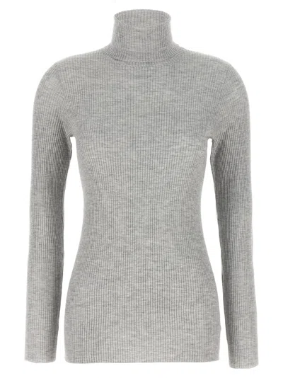 BRUNELLO CUCINELLI TURTLE-NECK SWEATER SWEATERS AND CARDIGANS GRAY
