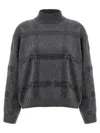 Brunello Cucinelli Turtle-neck Sweater Sweaters And Cardigans Gray In Black