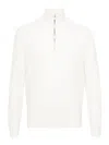 Brunello Cucinelli High-neck Ribbed-knit Sweater In White
